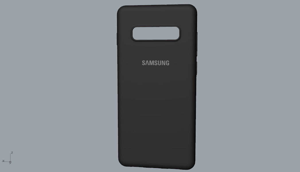 Samsung Galaxy S10 Plus rubber black texture  case 3D print model_9