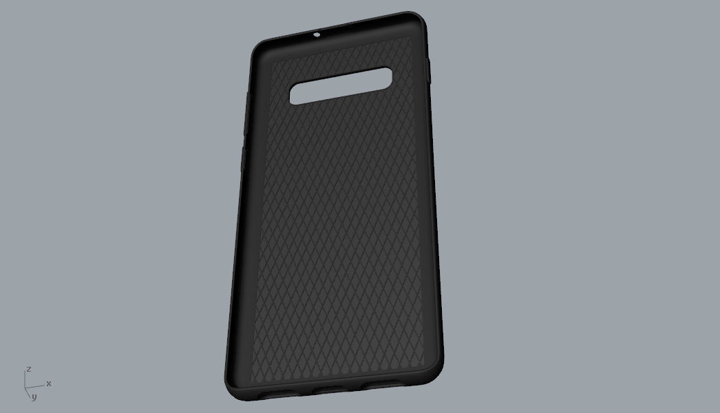 Samsung Galaxy S10 Plus rubber black texture  case 3D print model_6