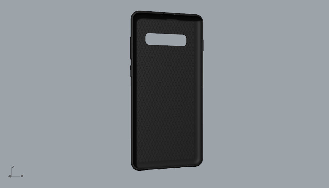 Samsung Galaxy S10 Plus rubber black texture  case 3D print model_12