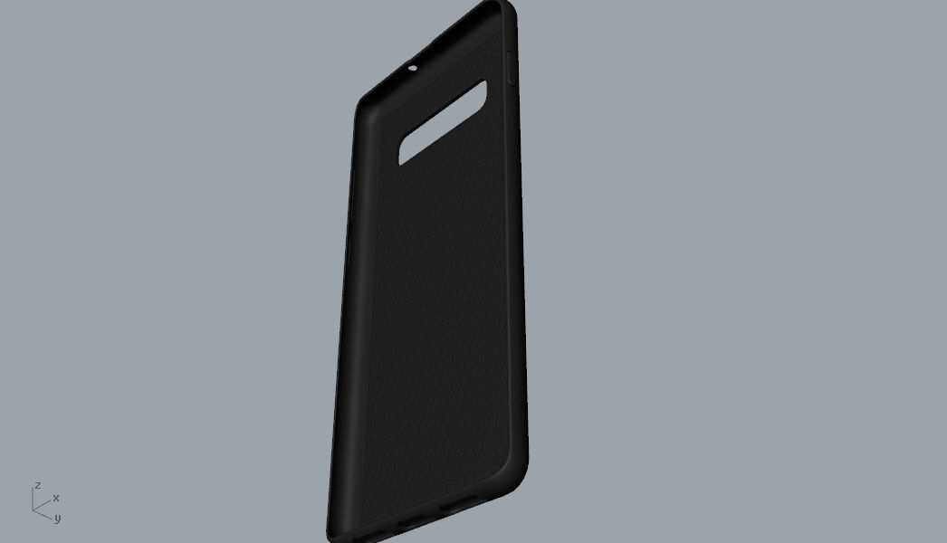 Samsung Galaxy S10 Plus rubber black texture  case 3D print model_7