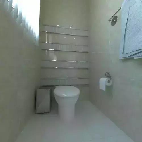 Narrow bathroom design for offices