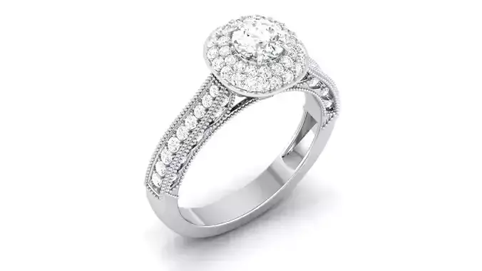 Solitaire ring 3dm stl render detail 3D print model