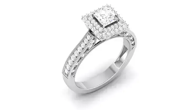 Solitaire ring 3dm stl render detail 3D print model