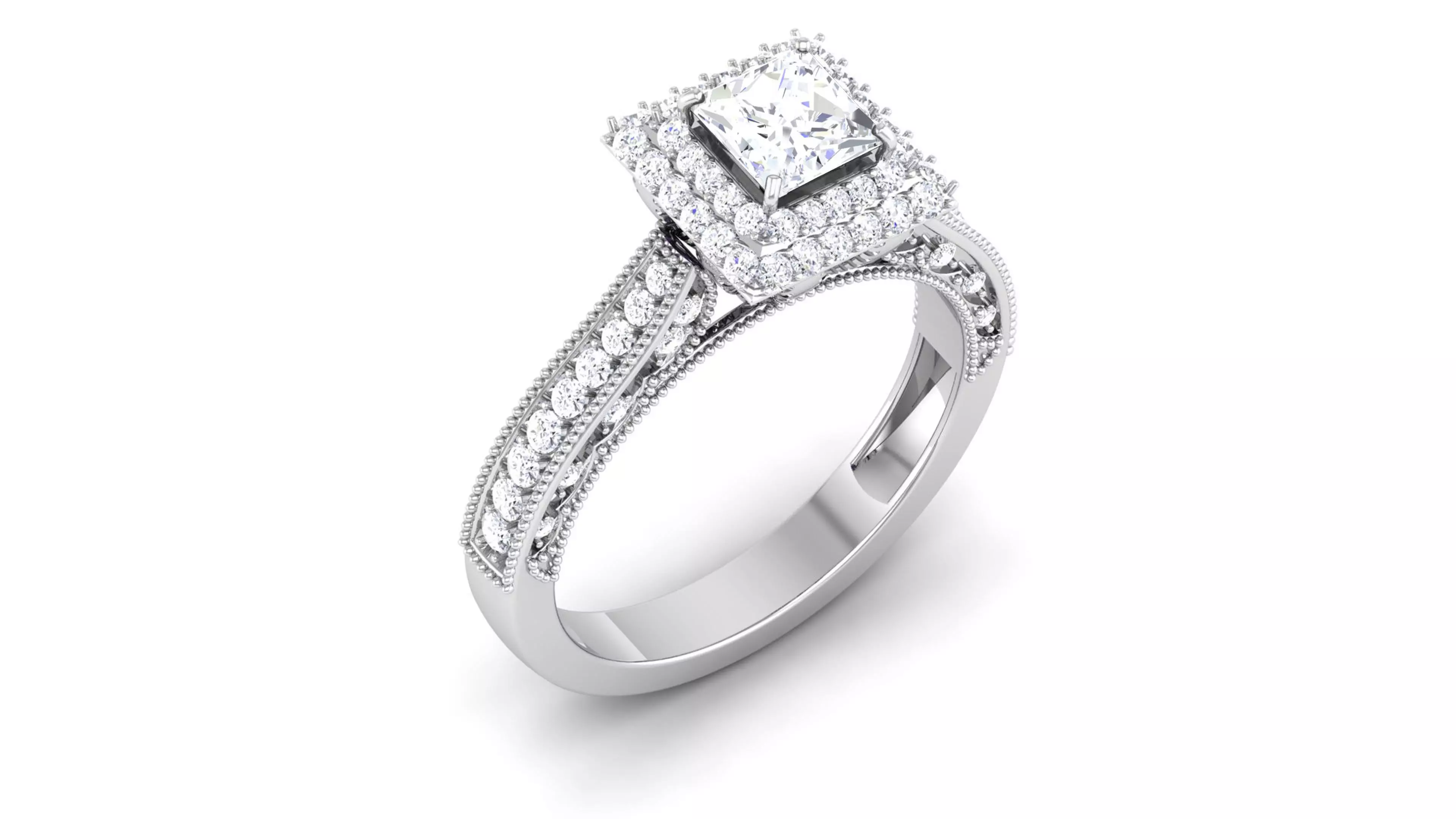 Solitaire ring 3dm stl render detail 3D print model 3D print model_0