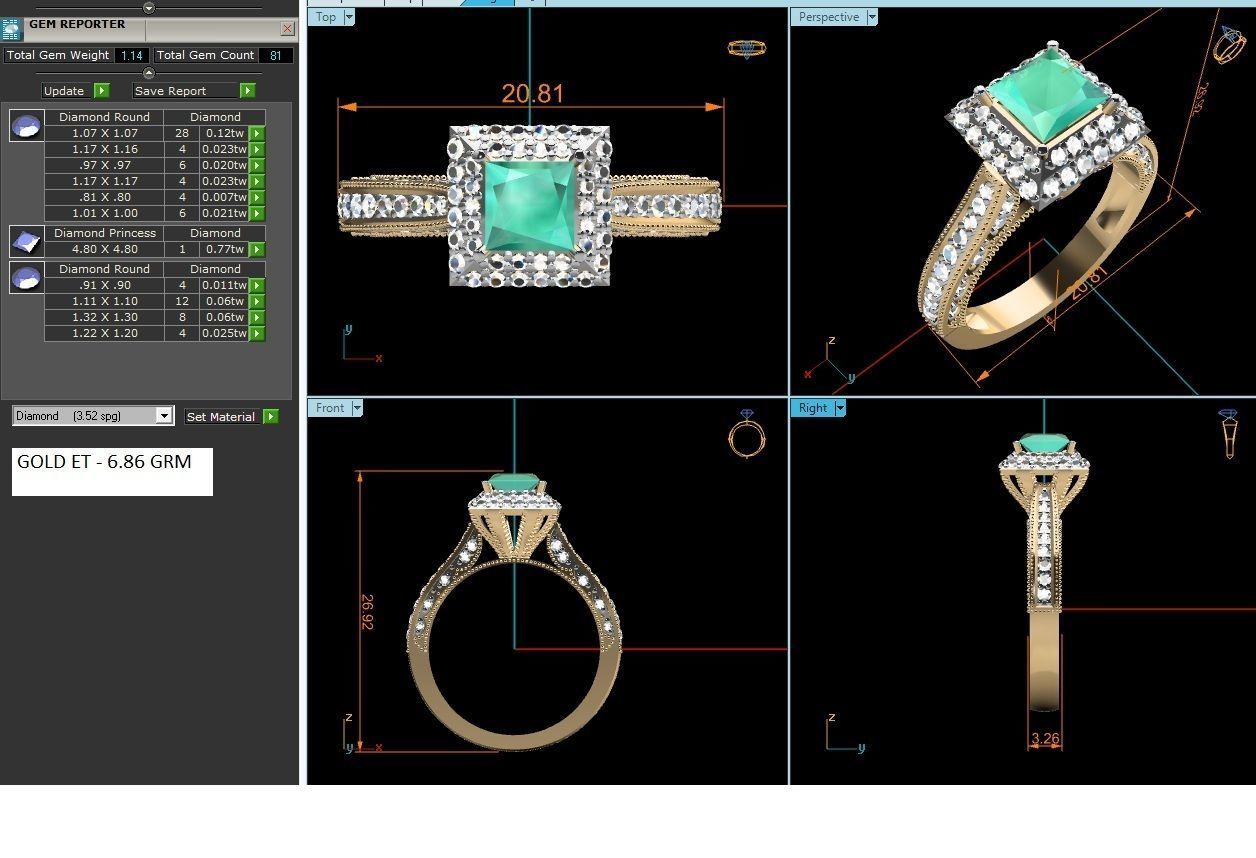 Solitaire ring 3dm stl render detail 3D print model 3D print model_1