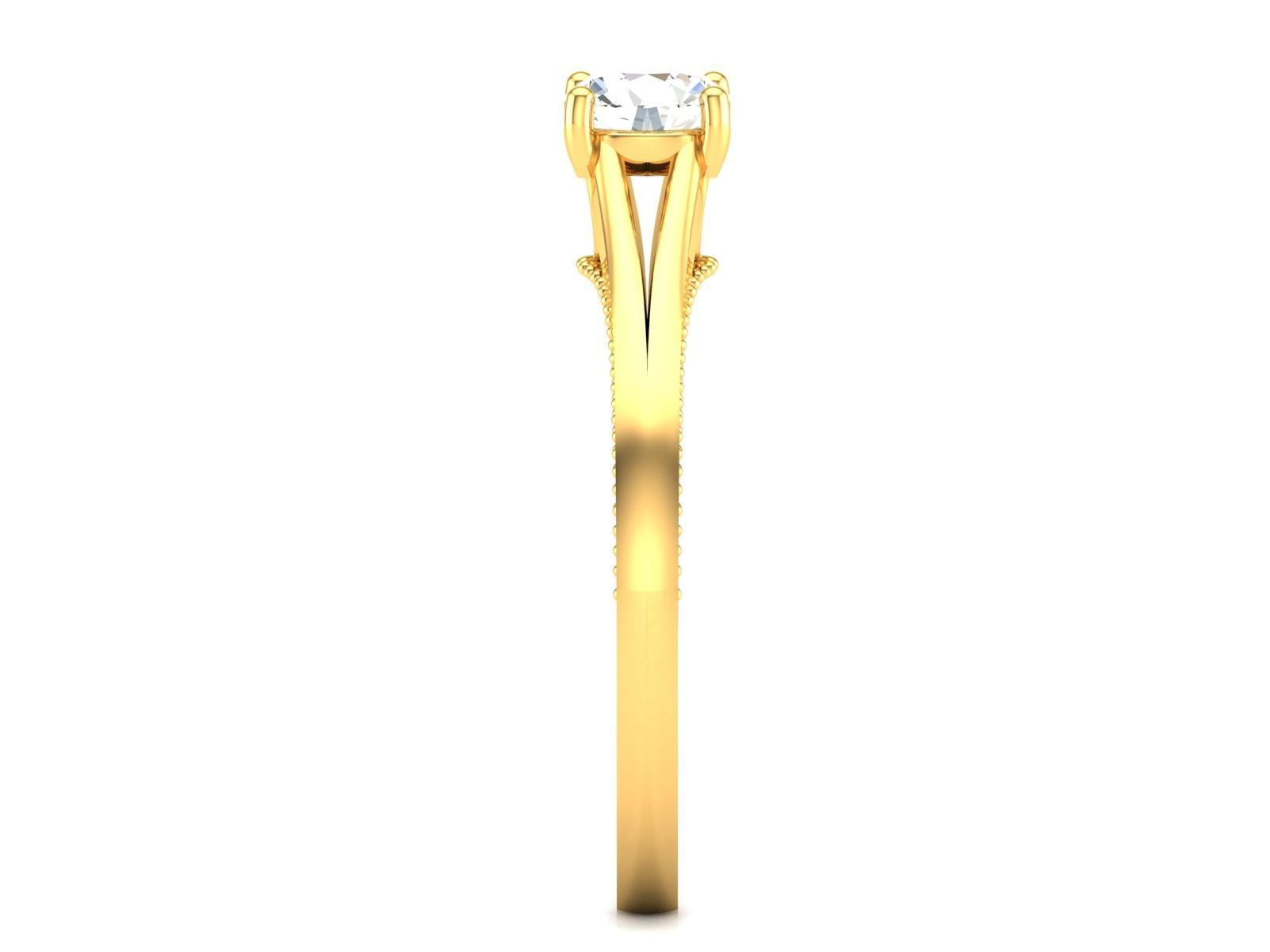 Solitaire ring 3dm stl render detail 3D print model 3D print model_9