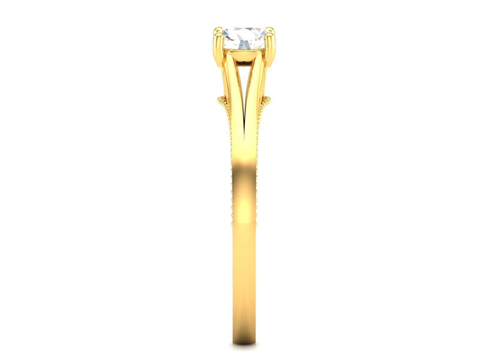 Solitaire ring 3dm stl render detail 3D print model 3D print model_10
