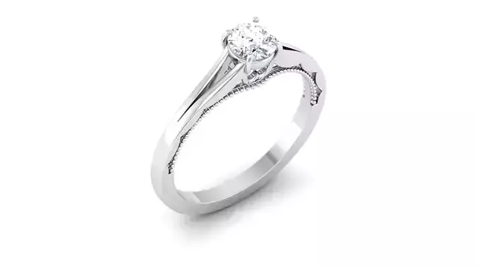 Solitaire ring 3dm stl render detail 3D print model