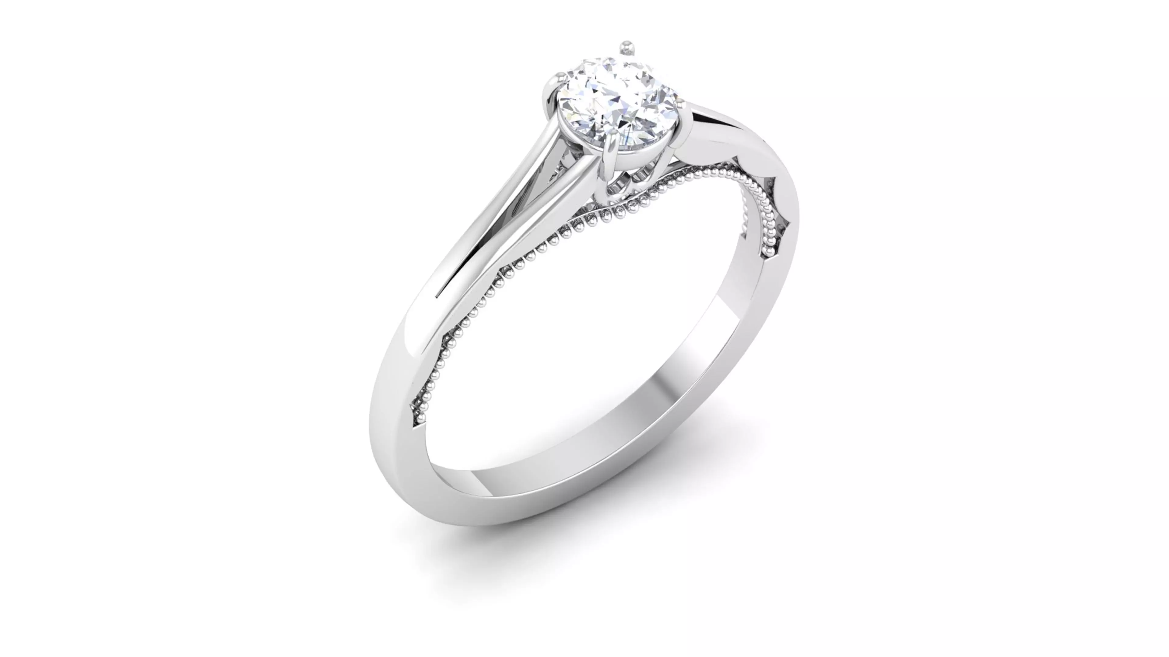 Solitaire ring 3dm stl render detail 3D print model 3D print model_0