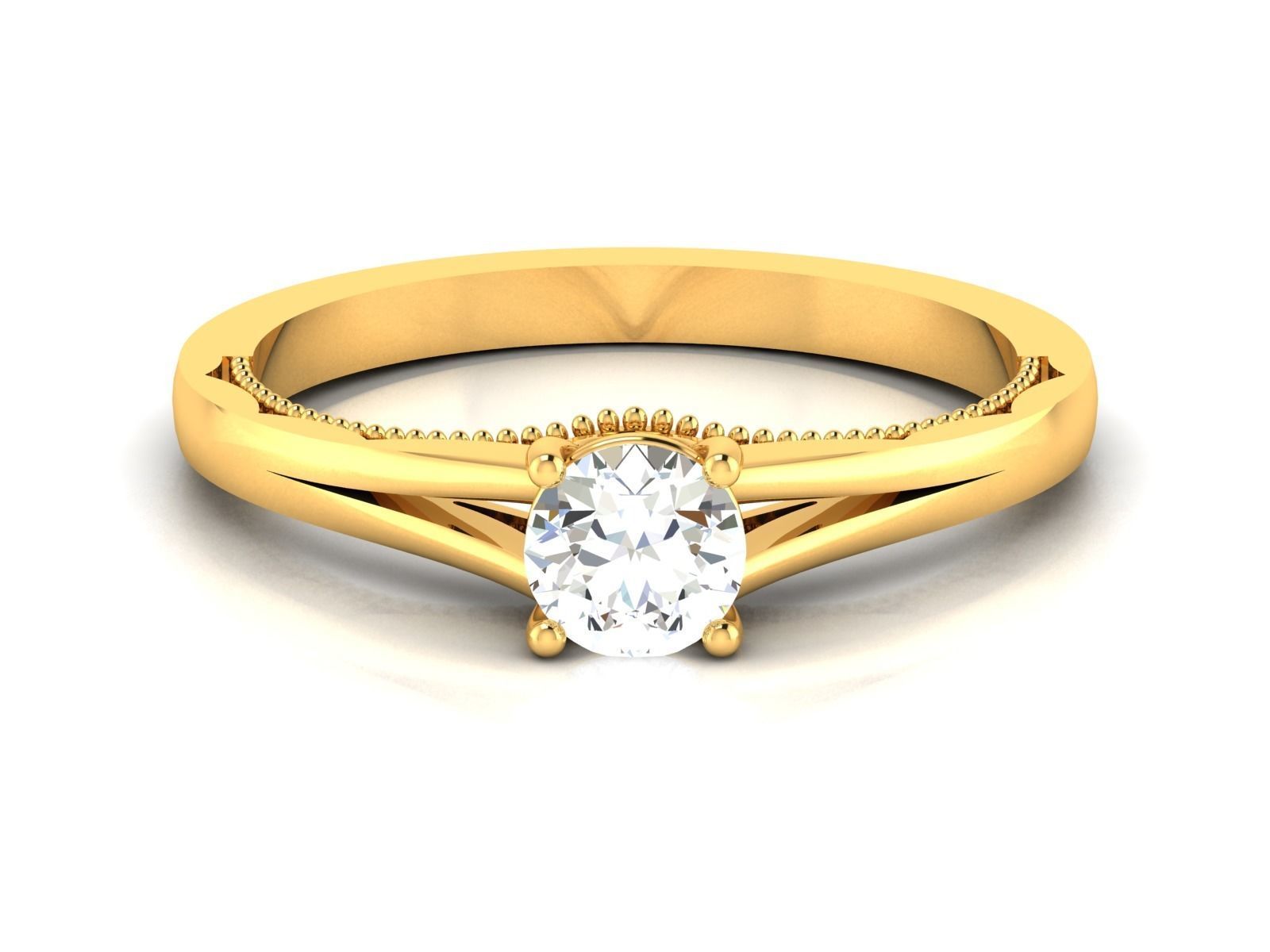 Solitaire ring 3dm stl render detail 3D print model 3D print model_12