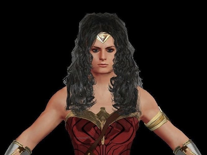 Girl-2 wonder woman Low-poly 3D model
