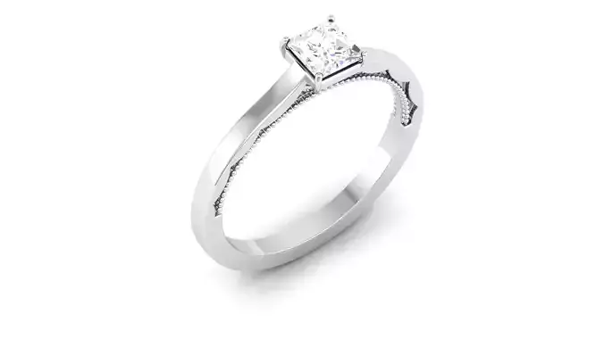 Solitaire ring 3dm stl render detail 3D print model