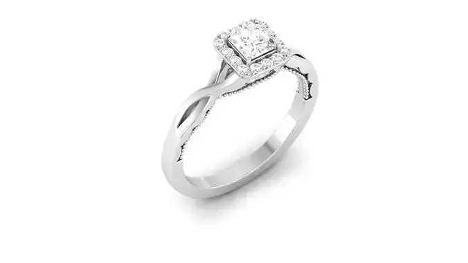 Solitaire ring 3dm stl render detail 3D print model