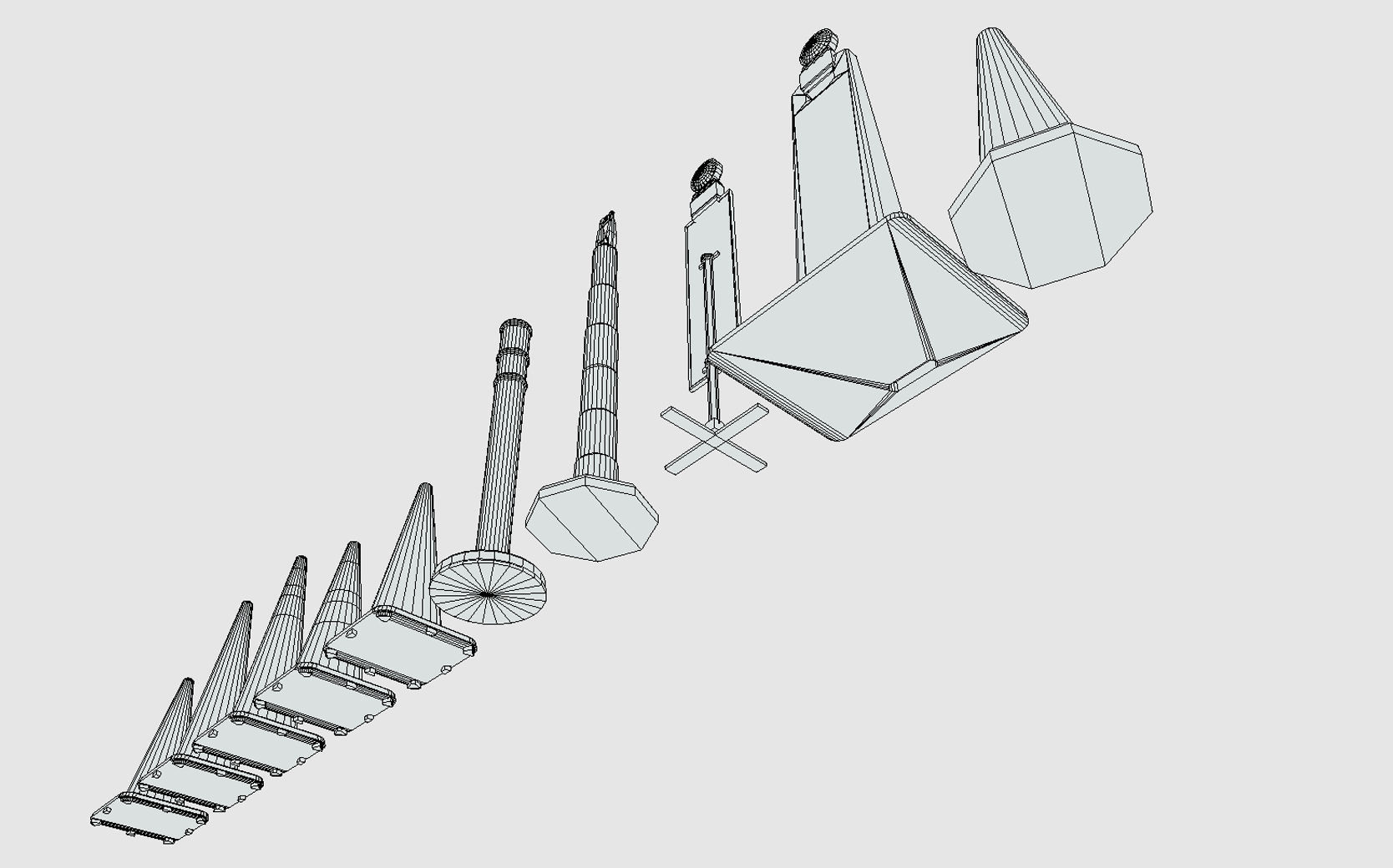 Low Poly PBR Road Traffic Cones signs and jersey barriers Low-poly 3D model_9