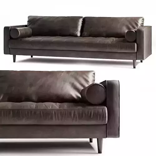 Sofa 3D Model two leather sofas with arms and legs Free 3D model