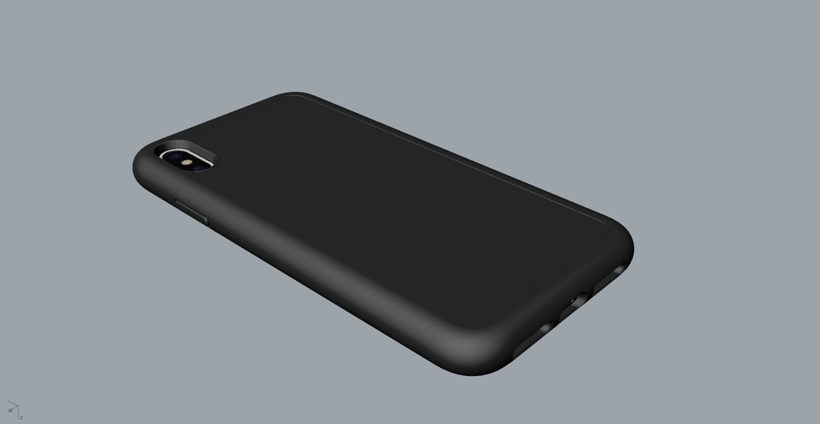 Realistic iphone XS Max black case design 3D print model_22