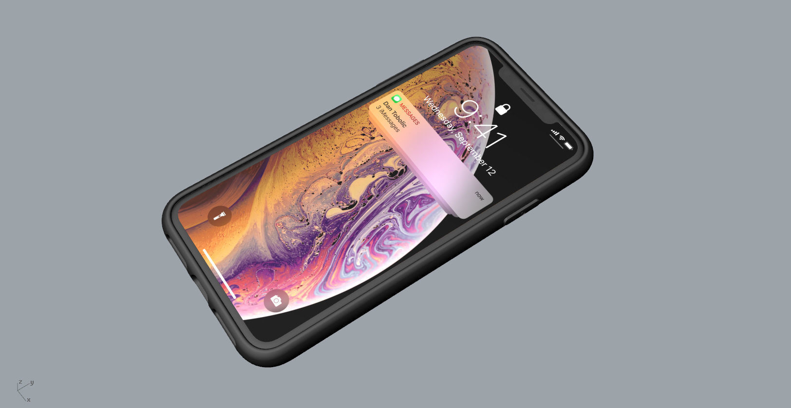 Realistic iphone XS Max black case design 3D print model_8