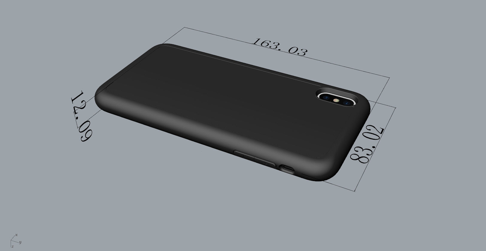 Realistic iphone XS Max black case design 3D print model_19