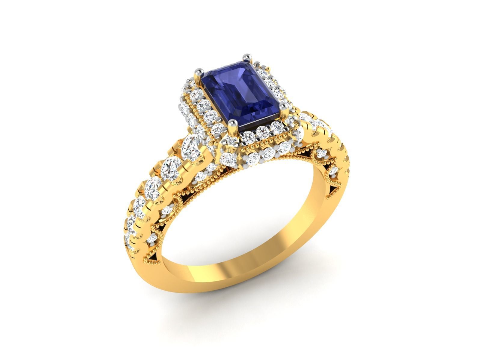 Solitaire ring 3dm stl render detail 3D print model 3D print model_6