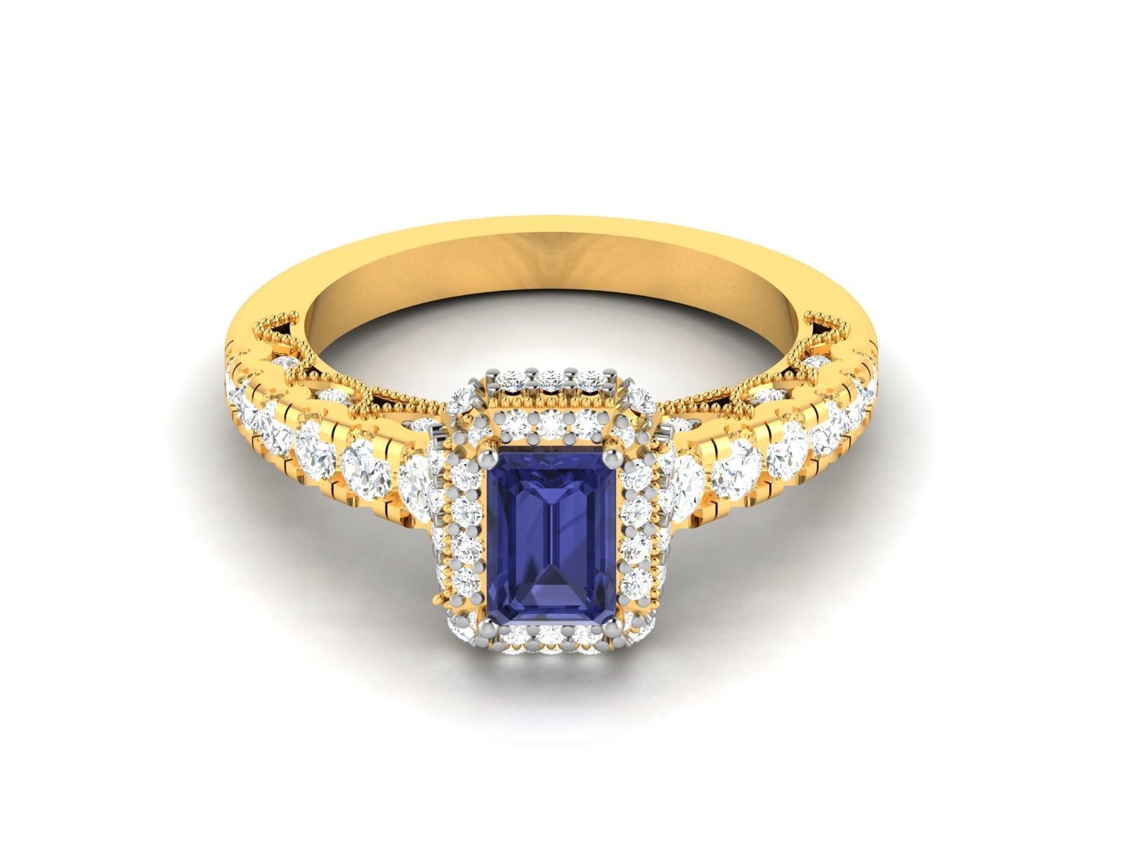 Solitaire ring 3dm stl render detail 3D print model 3D print model_11