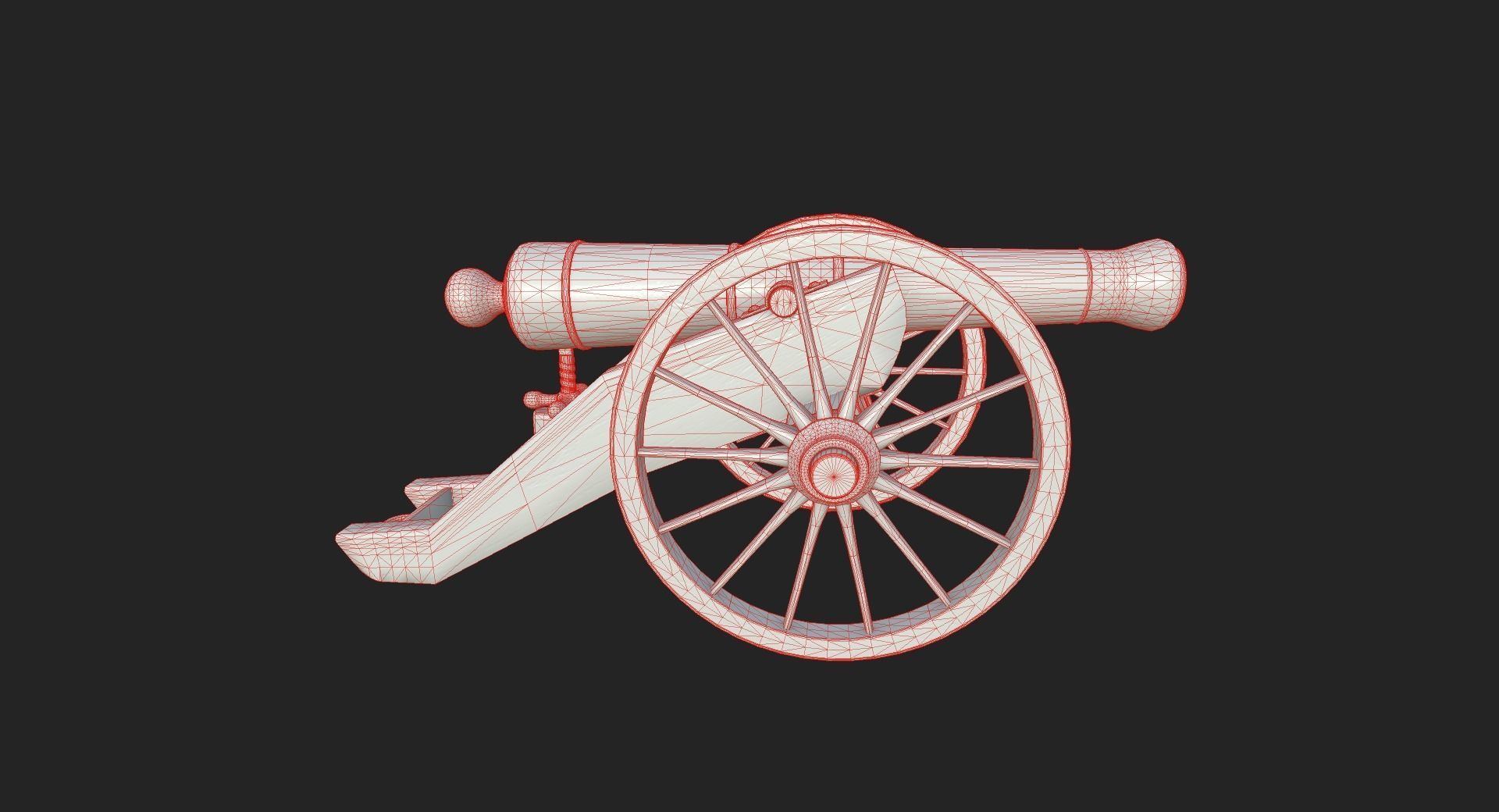 Pirate Ship Cannon 3D model_4