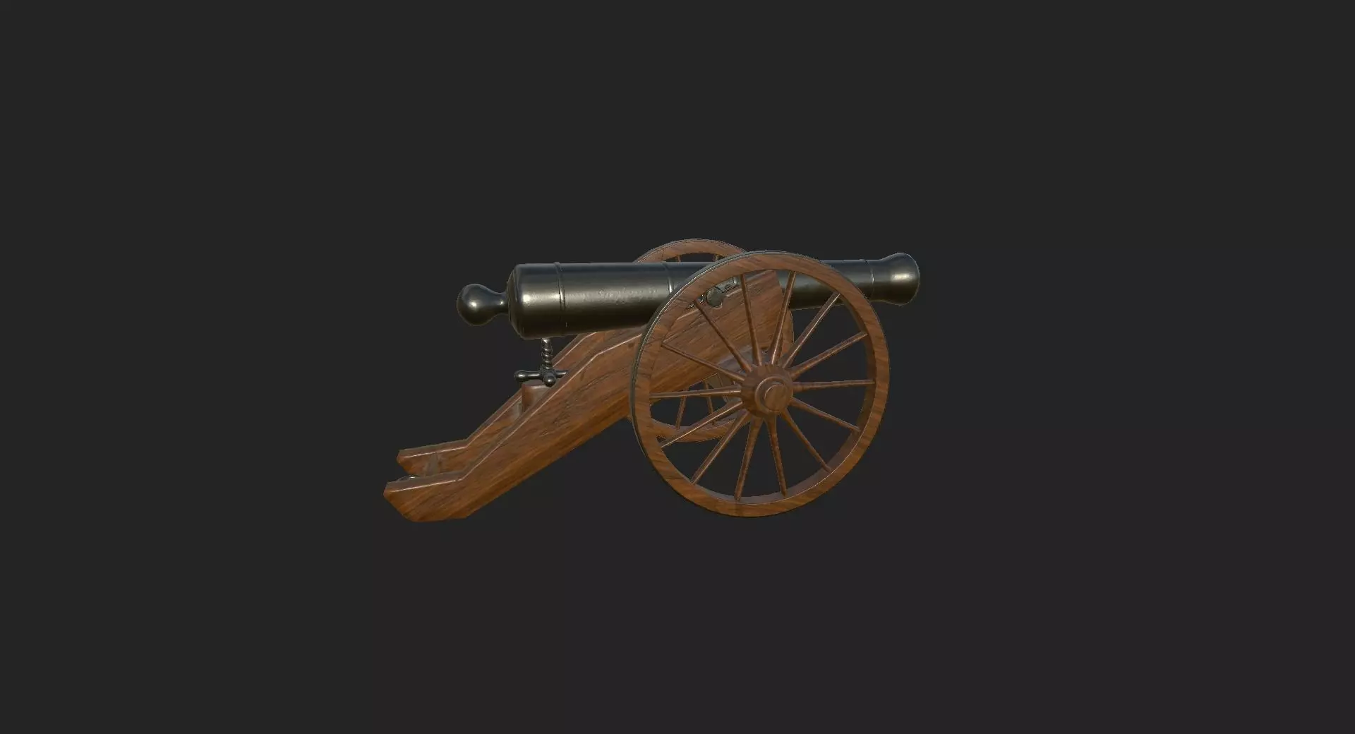 Pirate Ship Cannon 3D model_0