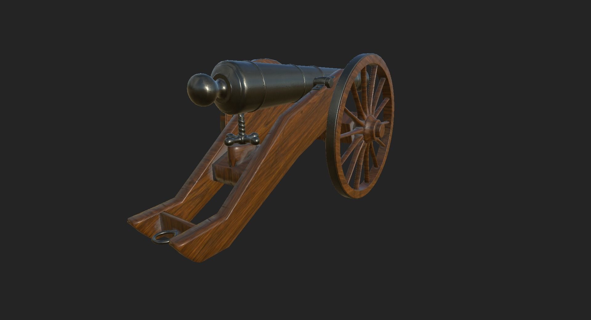 Pirate Ship Cannon 3D model_1