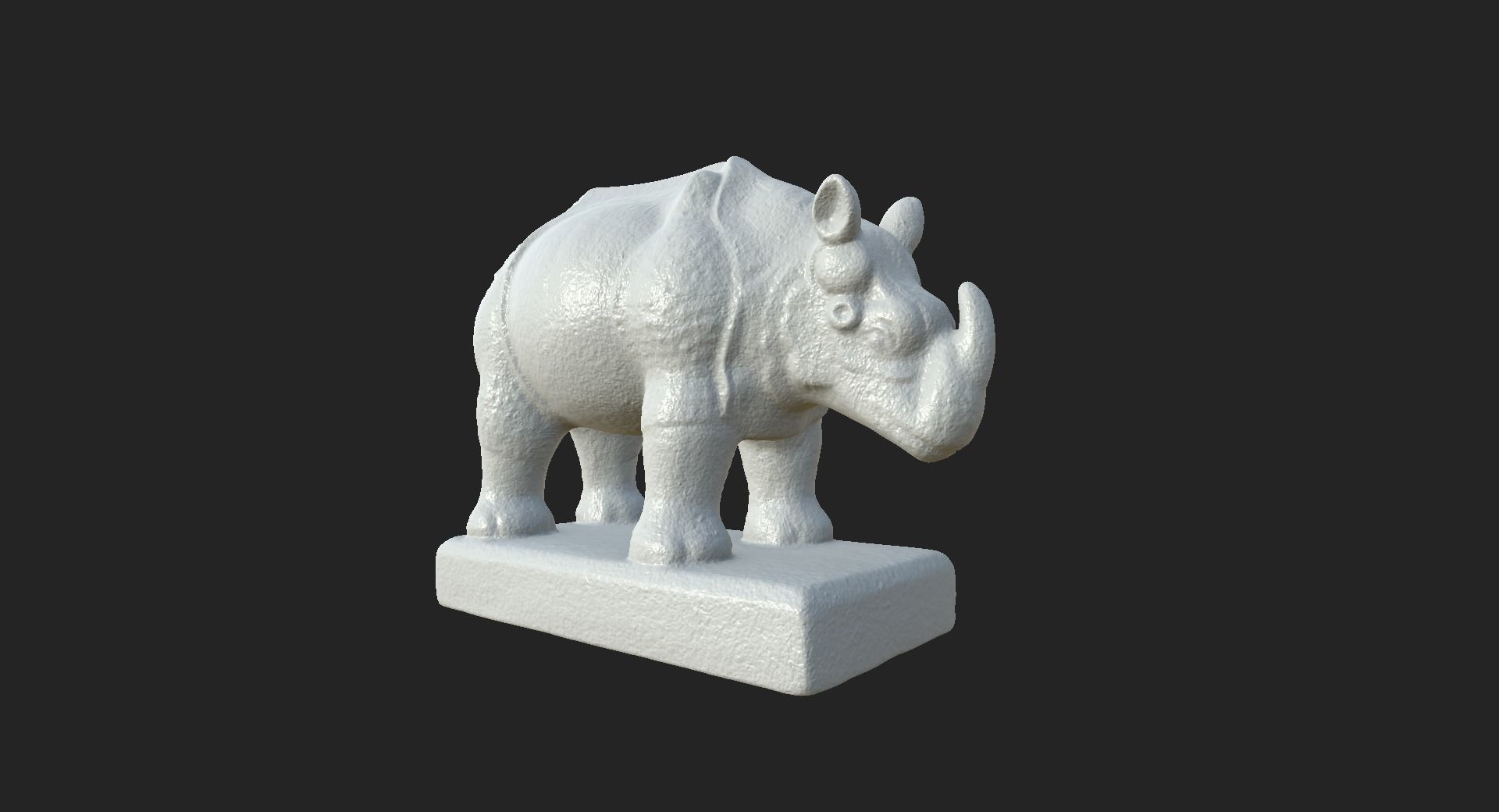 Rhino Statue 3D Model 3D model_1