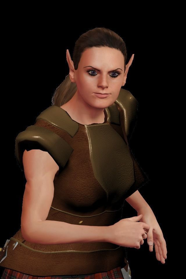 Elves couple-3 Low-poly 3D model_3