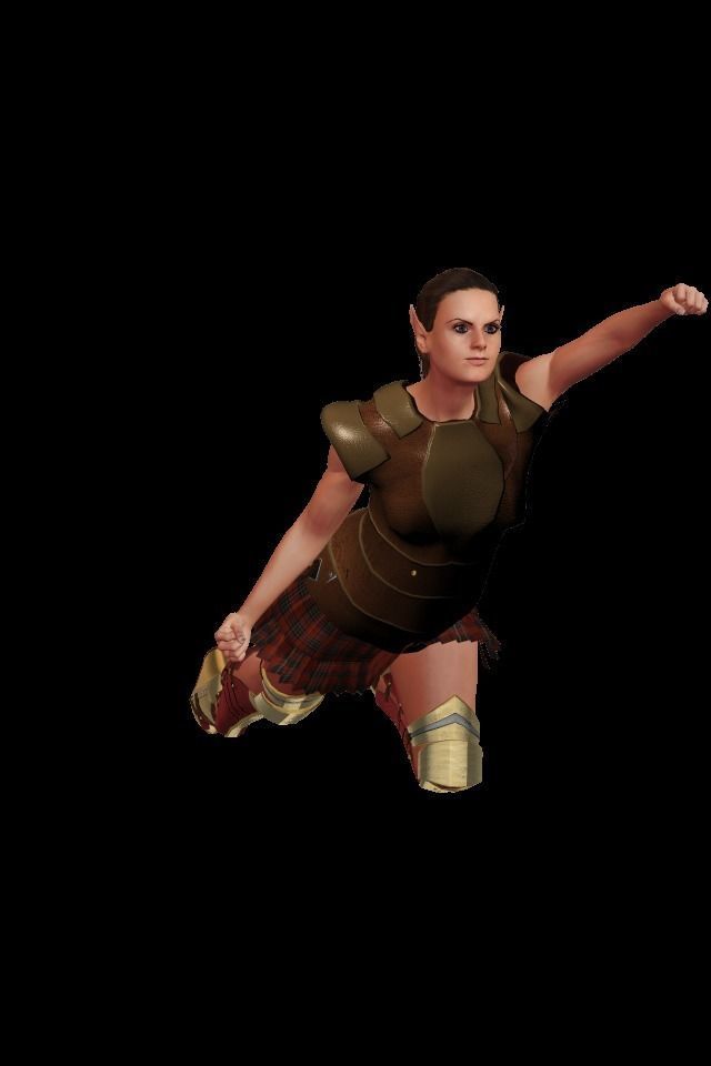 Elves couple-3 Low-poly 3D model_4