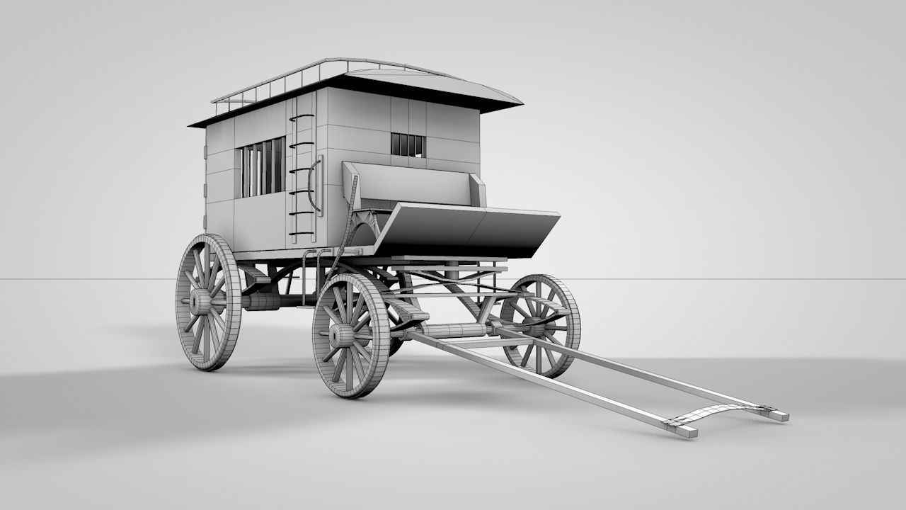 WILD WEST JAIL WAGON 3D model_11