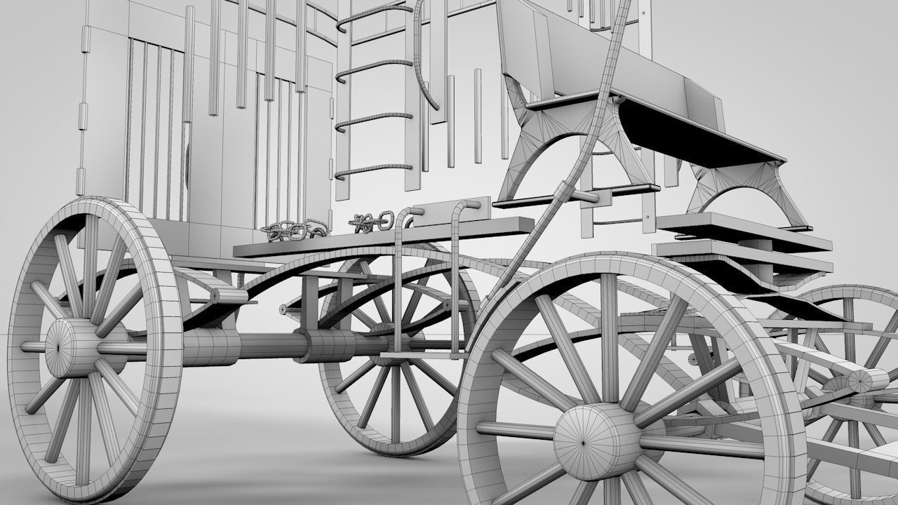 WILD WEST JAIL WAGON 3D model_16