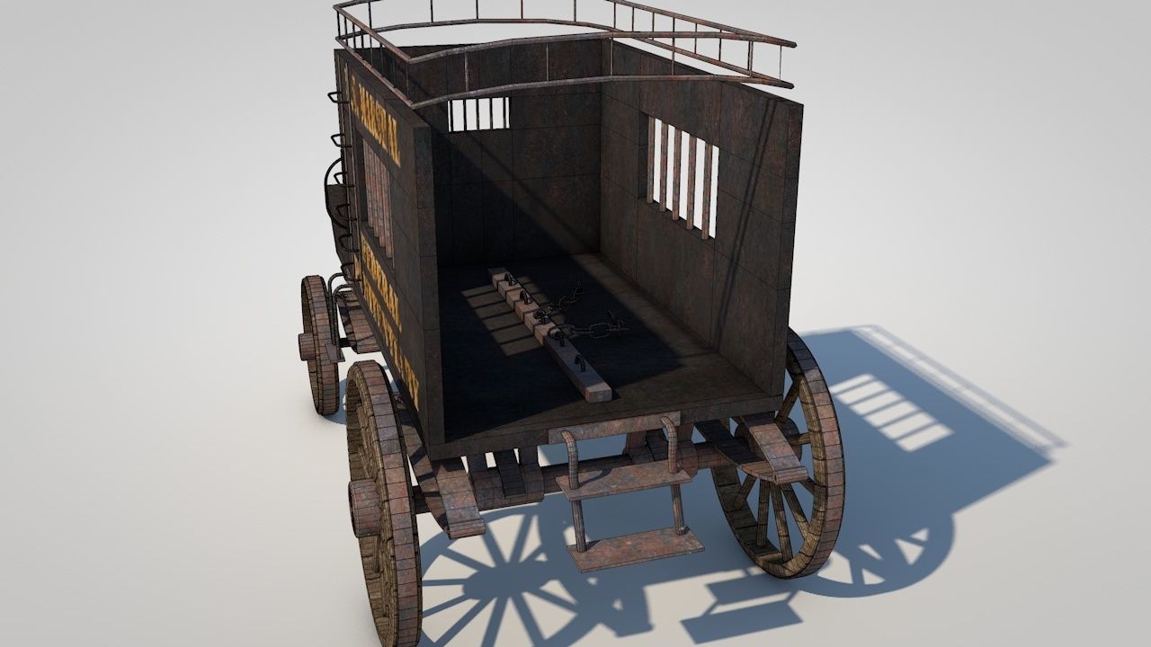 WILD WEST JAIL WAGON 3D model_10
