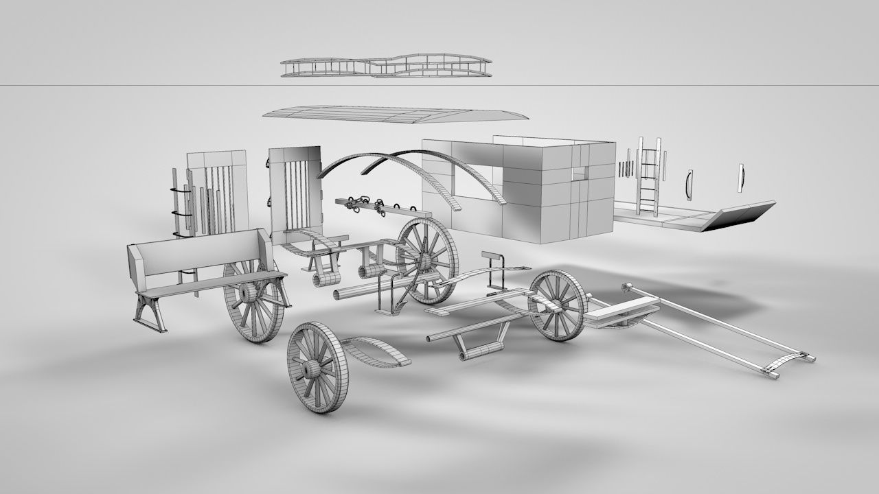 WILD WEST JAIL WAGON 3D model_18