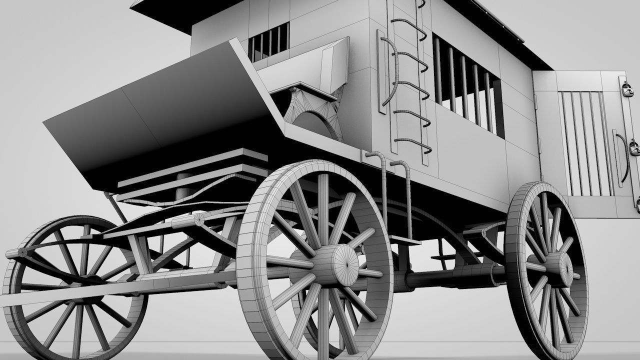 WILD WEST JAIL WAGON 3D model_14