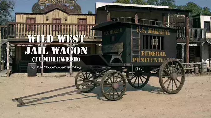 WILD WEST JAIL WAGON 3D model