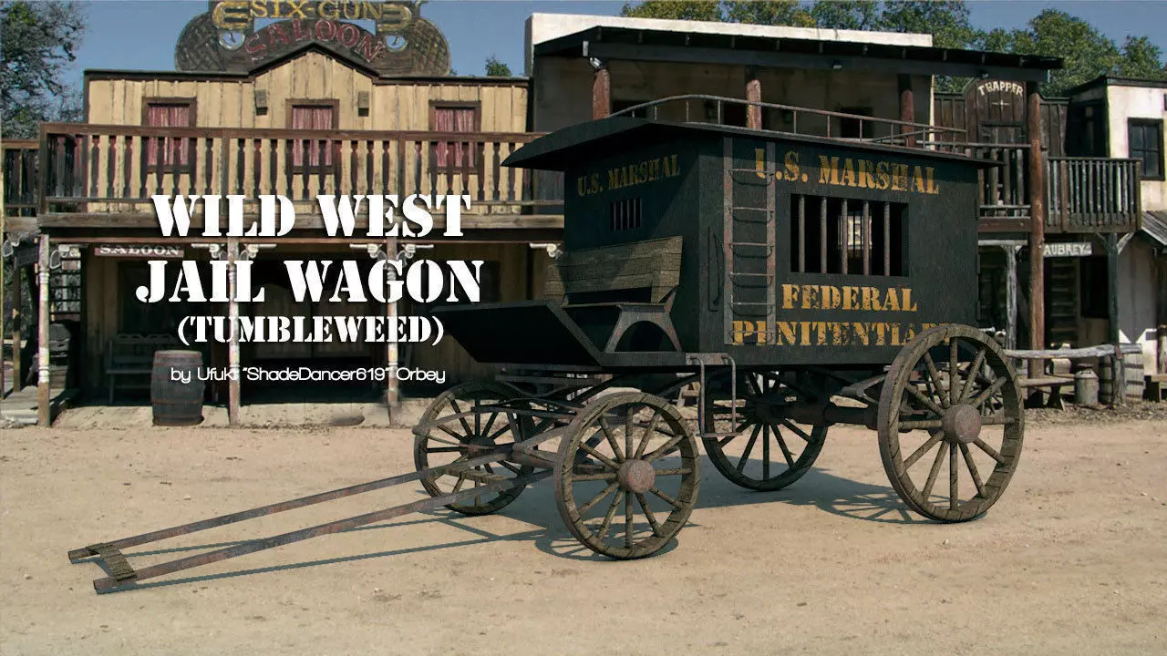 WILD WEST JAIL WAGON 3D model_0