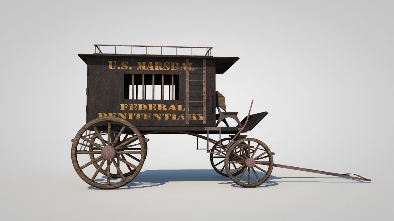 WILD WEST JAIL WAGON 3D model_7