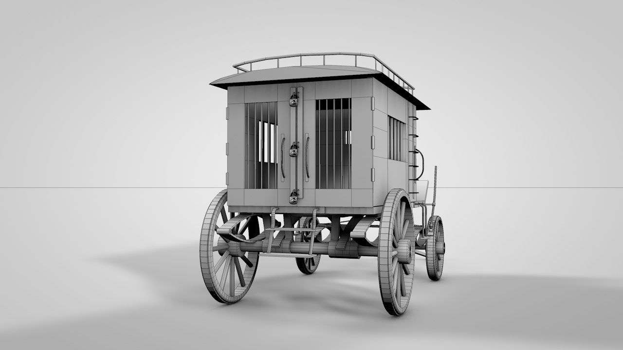 WILD WEST JAIL WAGON 3D model_12