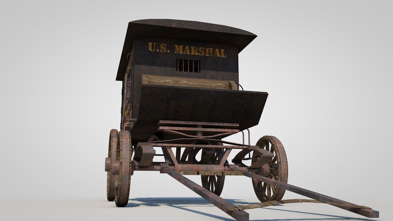 WILD WEST JAIL WAGON 3D model_6