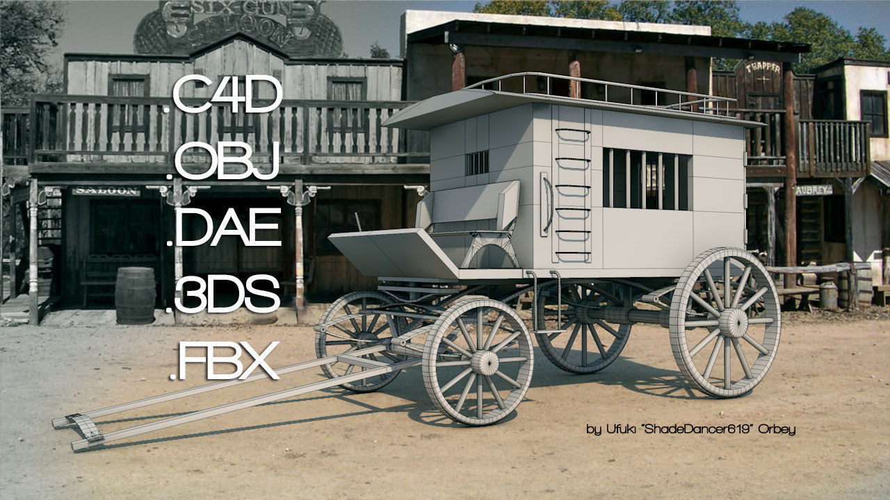 WILD WEST JAIL WAGON 3D model_1