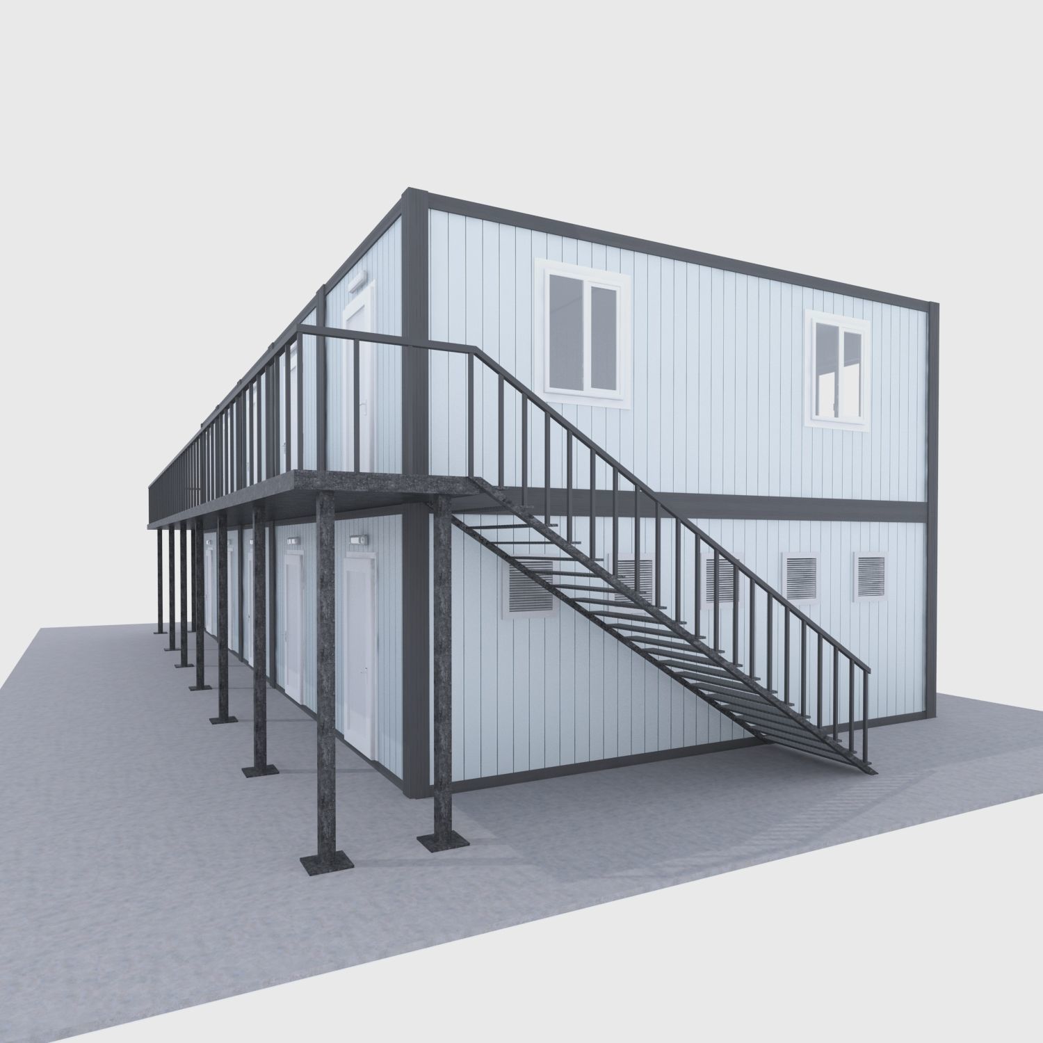 prefabricated building 3D model_1