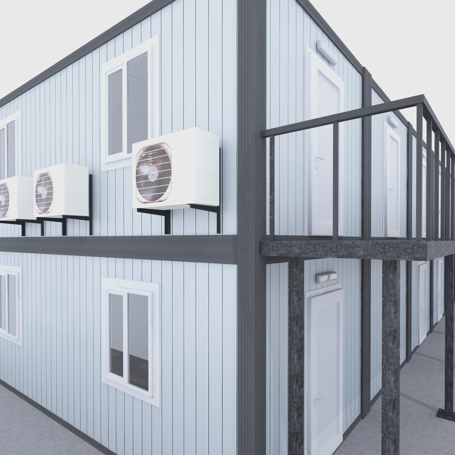 prefabricated building 3D model_4