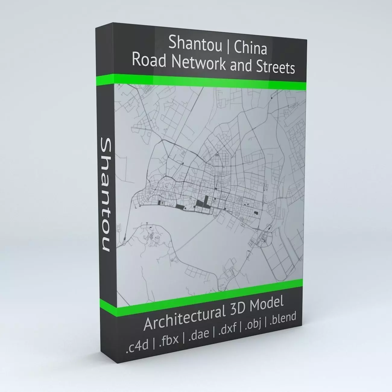 Shantou Road Network and Streets 3D model_0