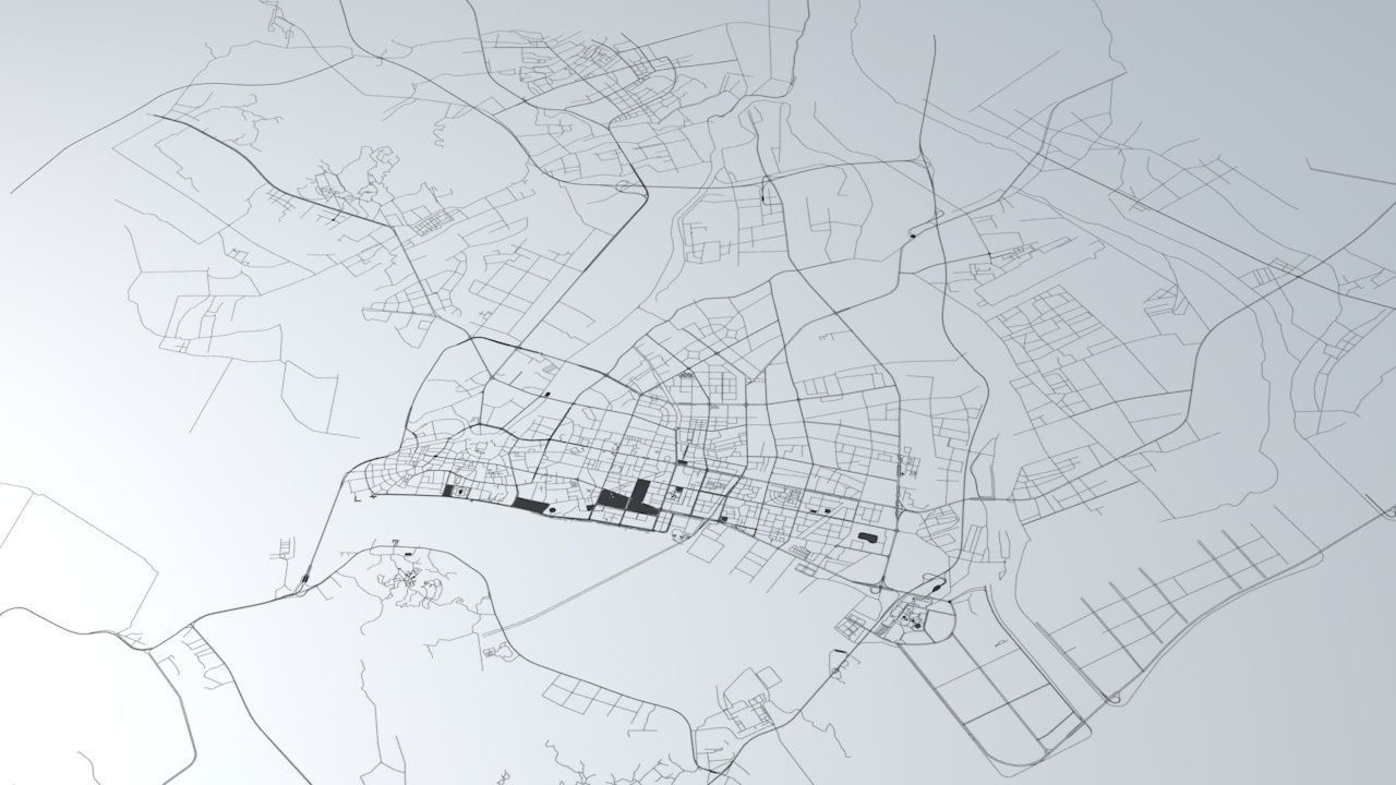Shantou Road Network and Streets 3D model_1