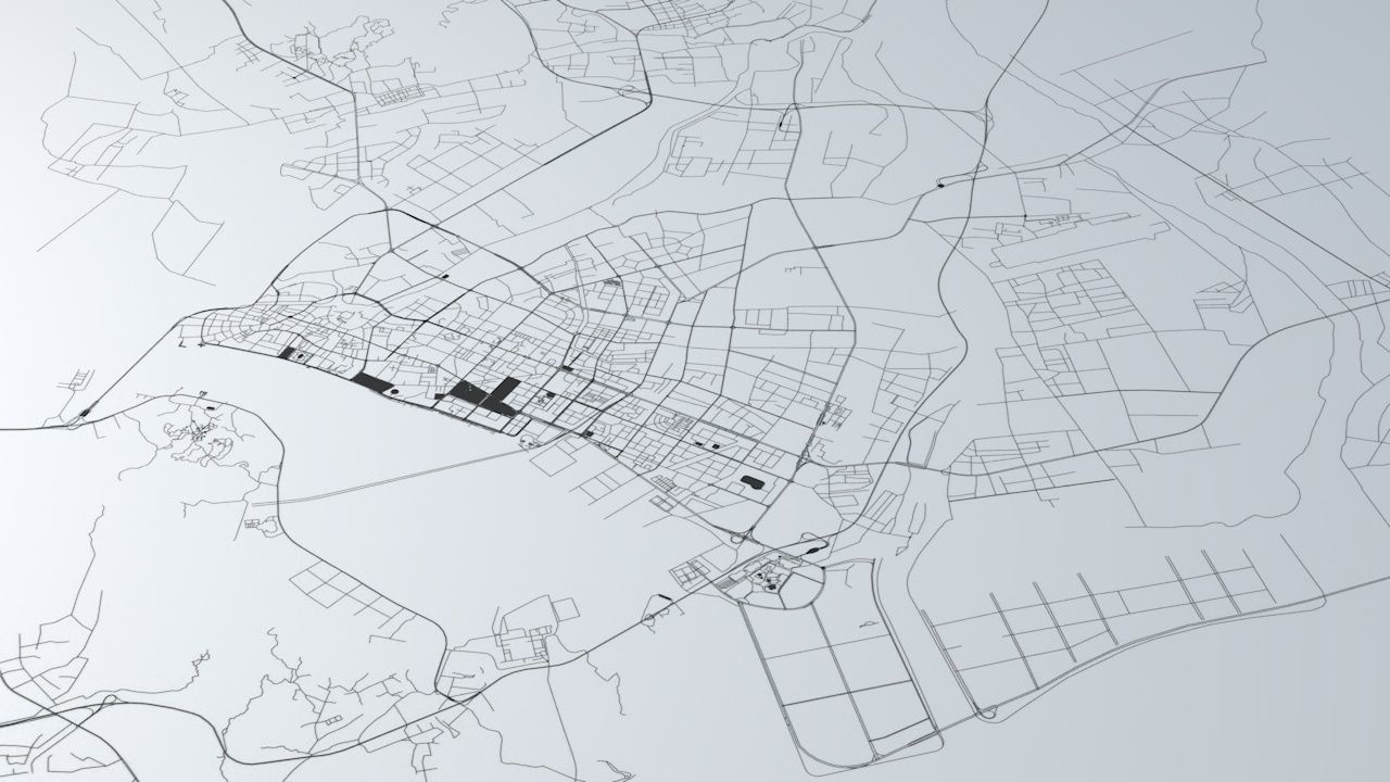 Shantou Road Network and Streets 3D model_4