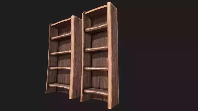 Rustic Wooden Shelf 01 Low-poly 3D model