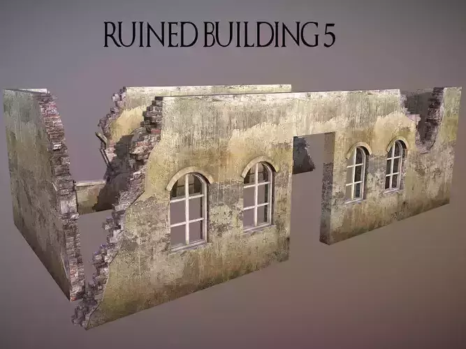 Ruined Building 5 Low-poly 3D model