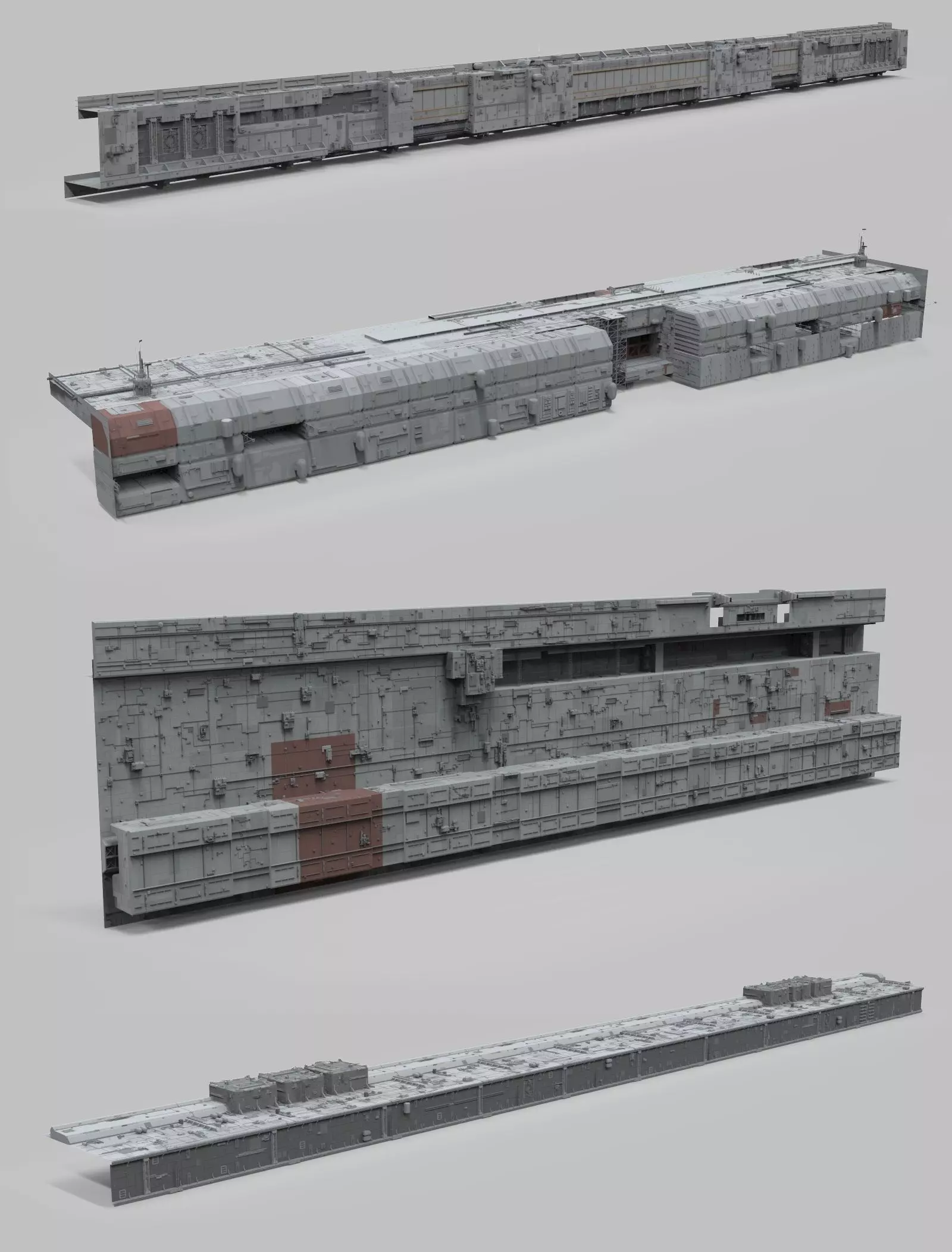 Sci-Fi architecture Elements collection 8 3D model_0