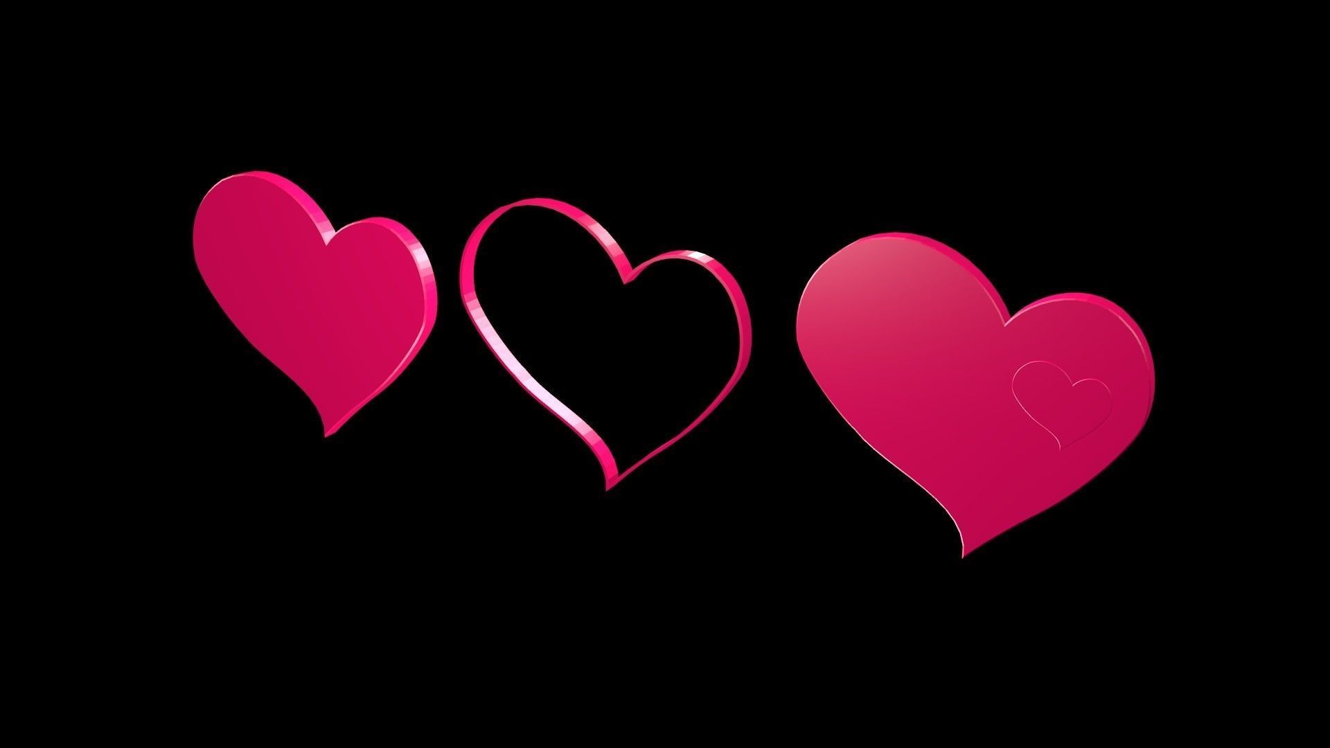 Low poly hearts 4 Low-poly 3D model_2